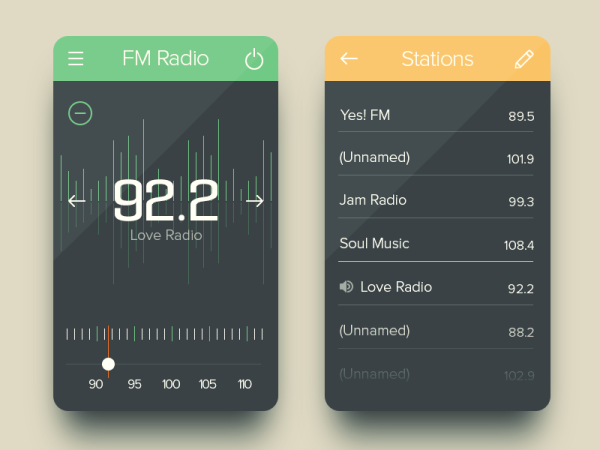 30个收音机app界面UI设计欣赏