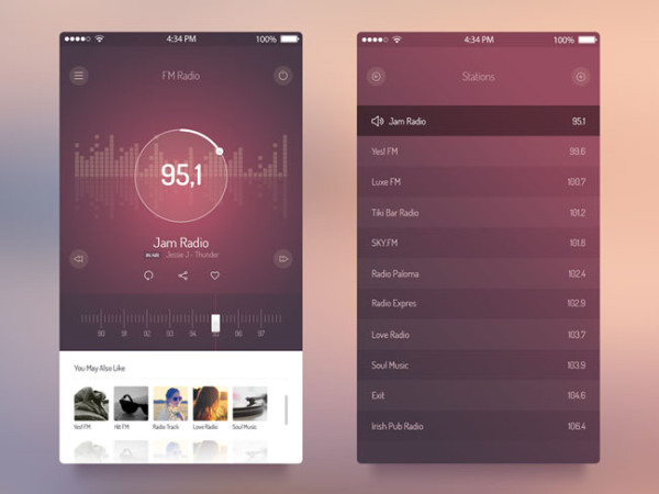 30个收音机app界面UI设计欣赏