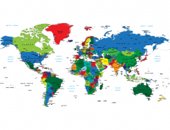 精细彩色世界地图矢量素材
