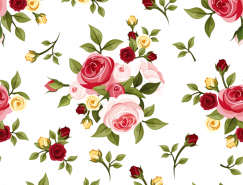 玫瑰花图案无缝背景矢量素材(3)
