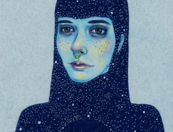 Natalie Foss彩色铅笔肖像插画欣赏