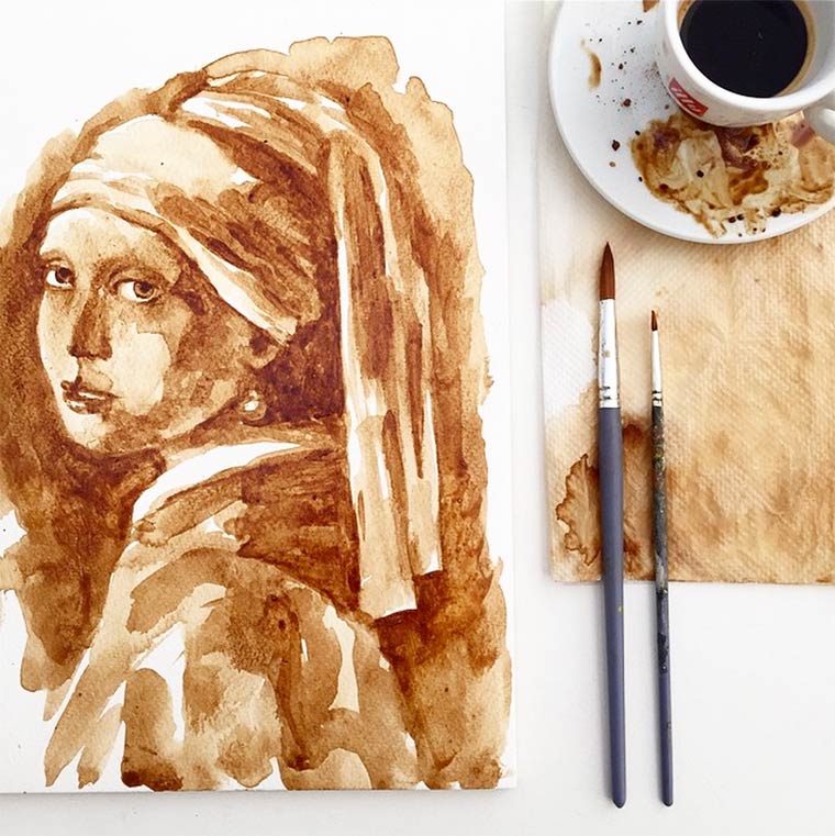 Maria A. Aristidou令人惊叹的咖啡画作品