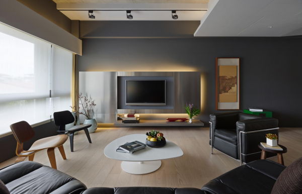 台湾开放式布局的现代舒适公寓装修设计