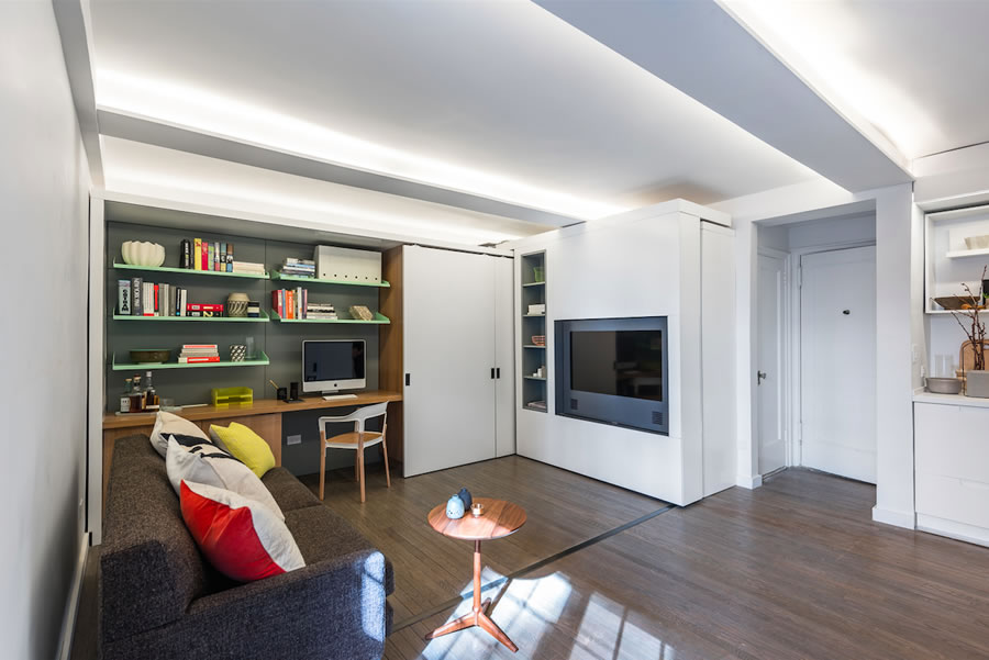 精妙的空间利用:纽约36平方米小公寓设计