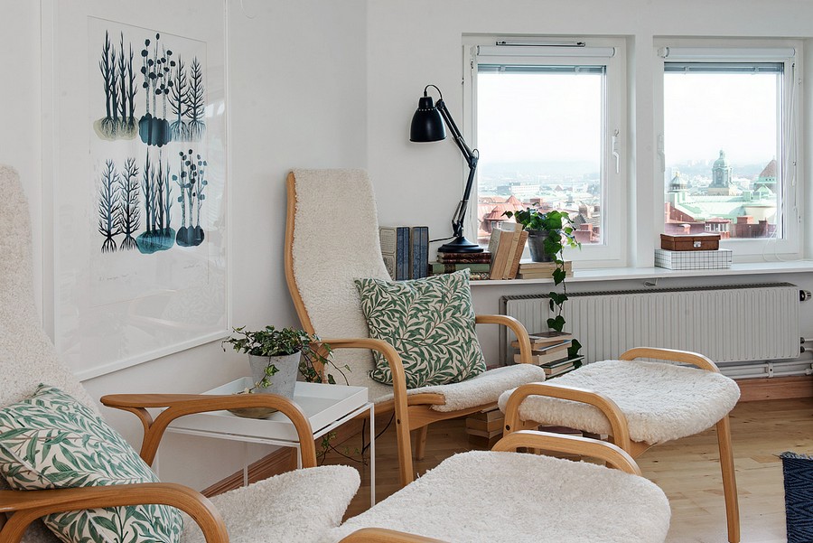 哥德堡舒适优雅的北欧纯白公寓设计