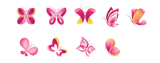 标志设计元素运用实例：蝴蝶(四)