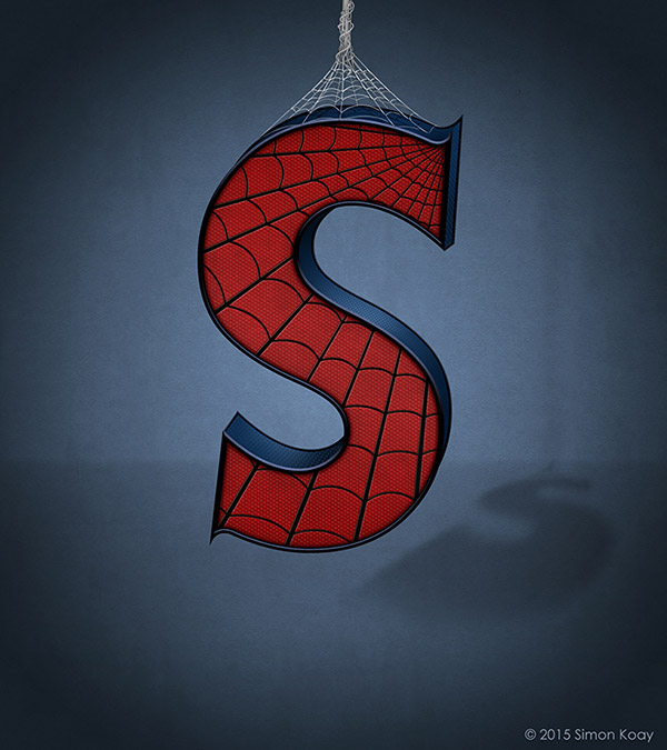 超级英雄与超级恶棍字母系列插画设计