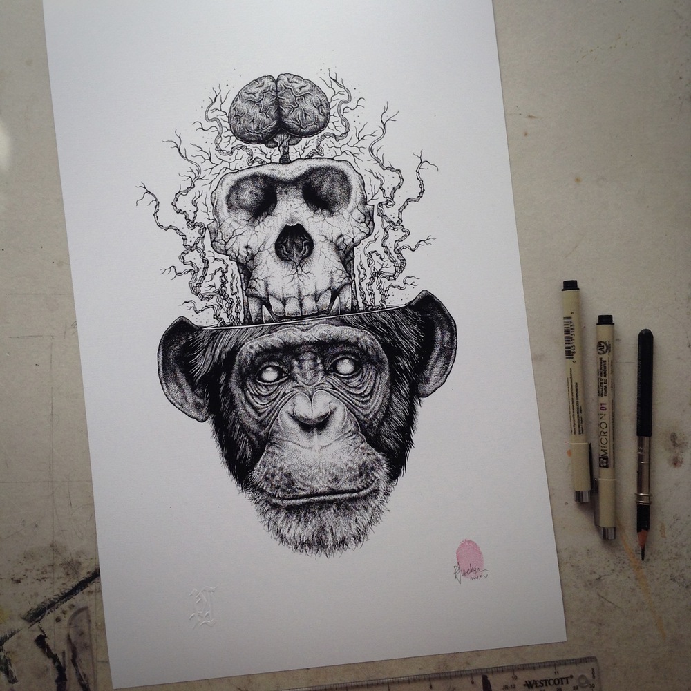 动物和骨架:Paul Jackson另类黑白插画欣赏