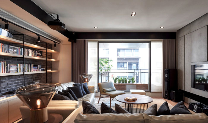 温暖的色调和工业元素的使用:台湾现代简约住宅装修设计