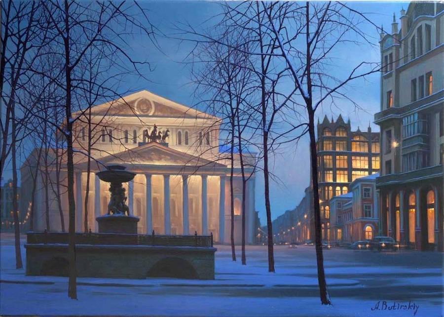 Alexey Butyrsky城市夜景绘画作品