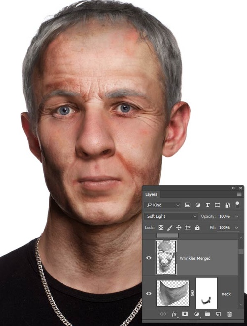 Photoshop将年轻肖像照片变老人照片