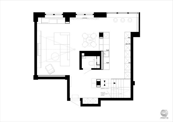 简洁明快的三居室复式公寓设计