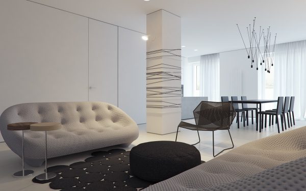 现代简约风格的3个白色主题公寓设计