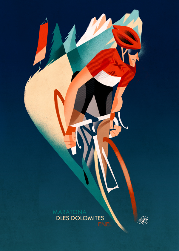 Riccardo Guasco创意自行车运动插画设计