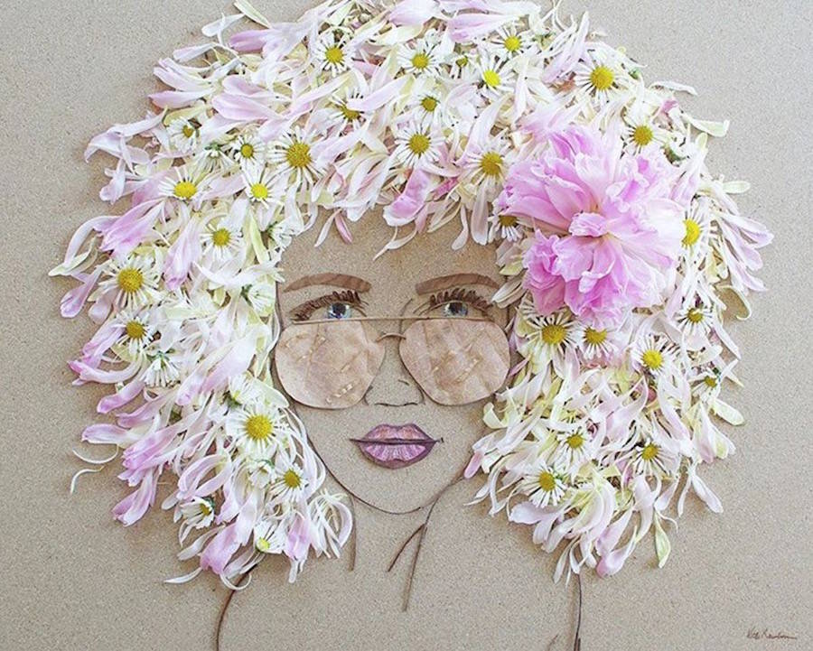 由植物和花卉打造的细腻肖像