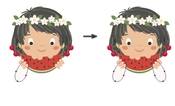 Illustrator中绘制吃西瓜的可爱女孩