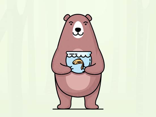 呆萌可爱的熊插画欣赏