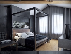 国外暗黑系风格卧室设计