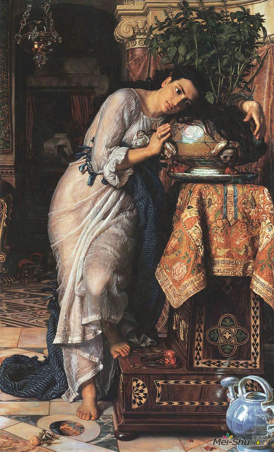 威廉·霍爾曼·亨特William Holman Hunt作品 伊莎貝拉與羅勒花盆