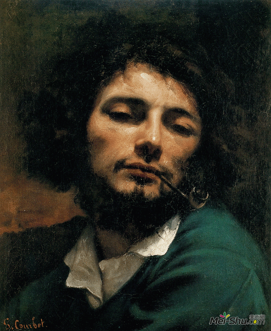 居斯塔夫·庫爾貝Gustave Courbet作品 自畫像《抽煙鬥的人》