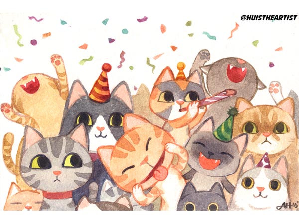 34个可爱猫咪插画欣赏