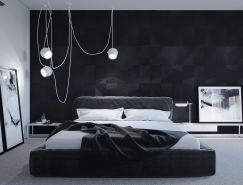 6个酷酷的黑色主题卧室设计