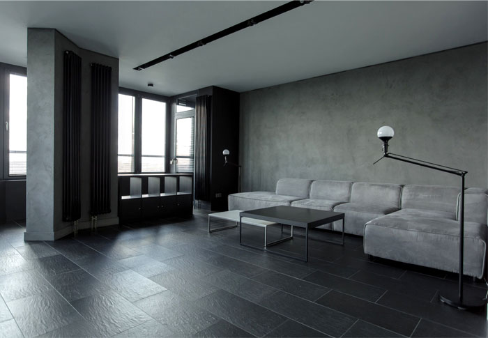 硬朗的黑色风格：Hires公寓设计