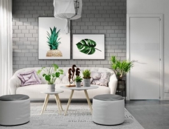 灰白色优雅北欧风格家居装修设计