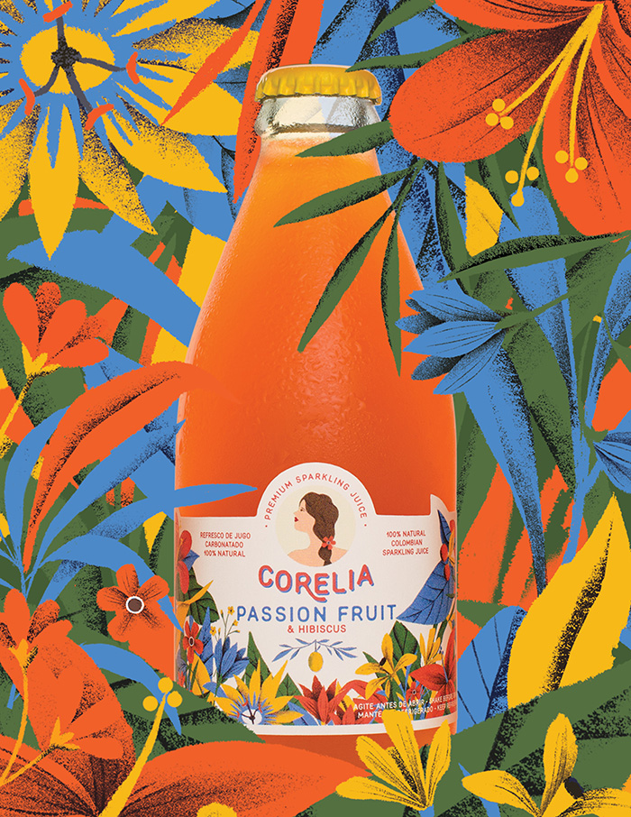 Corelia起泡果汁包装设计