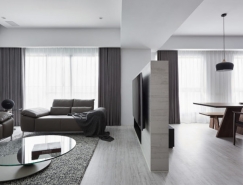 黑、白、灰三色打造的台中现代住宅空间设计
