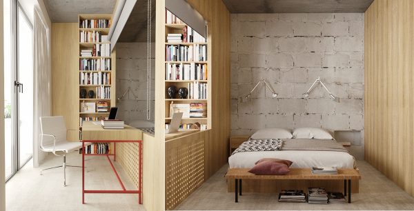 现代装饰风格的5个一居室小公寓设计