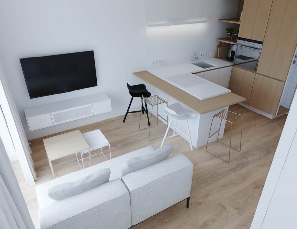3个现代风格一居室小公寓设计