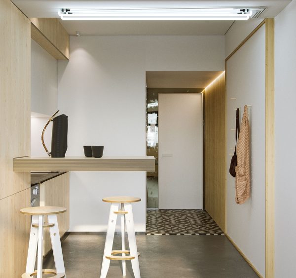 23平米超级紧凑空间的极简小公寓设计