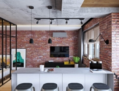 斑驳砖墙尽显怀旧韵味：莫斯科48平米小公寓设计