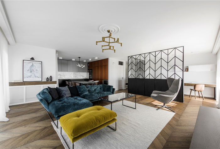 时尚的设计元素和艺术家具：卢森堡现代公寓设计