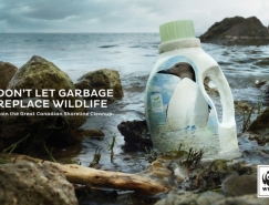 不要讓垃圾取代野生動物:WWF加拿大海岸線清理平面創意廣告