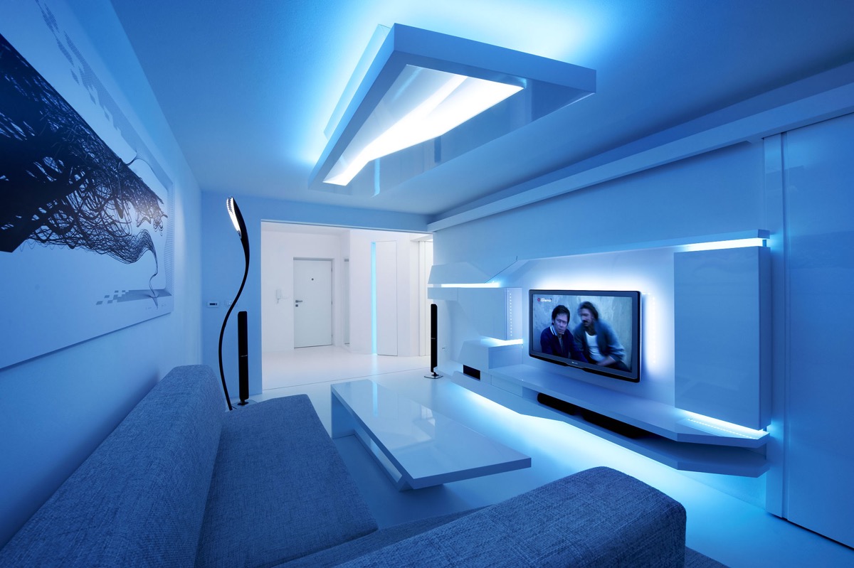 30个宁静放松的蓝色系客厅装修设计
