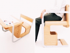 可當椅子和書桌的多功能座椅設計
